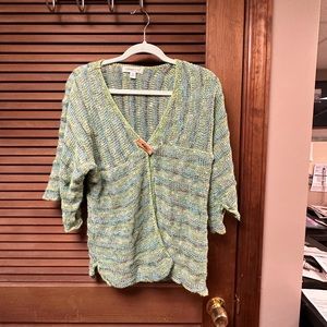 Coldwater Creek green multi-color knit cardigan
